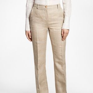 Brooks Brothers Beige Plaid Wool Blend Dress Pants